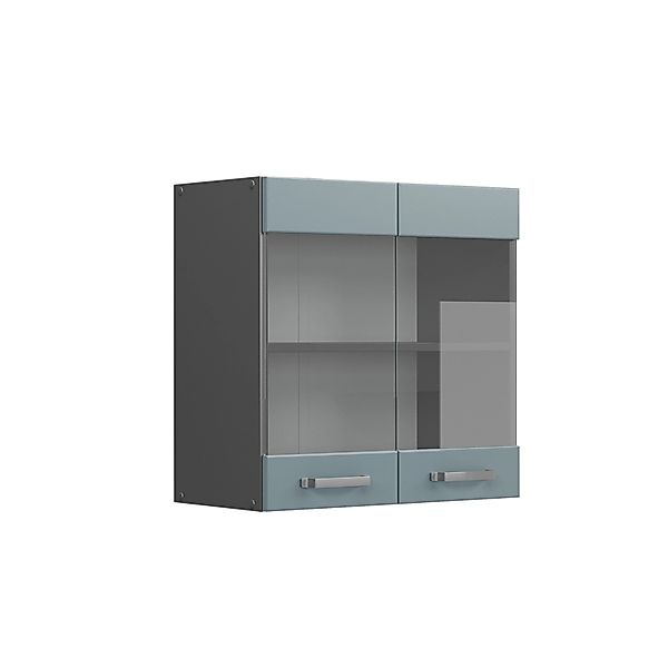 Vicco Glashängeschrank R-Line, Blau-Grau/Anthrazit, 60 cm günstig online kaufen