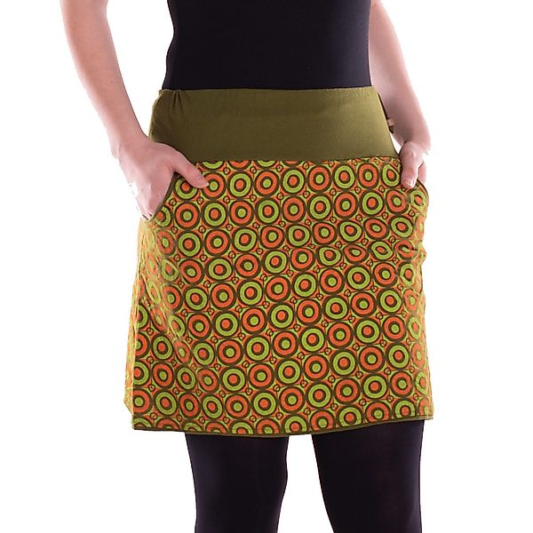 Vishes Minirock Damen Mini-Rock Baumwolle Kreise-Druck günstig online kaufen