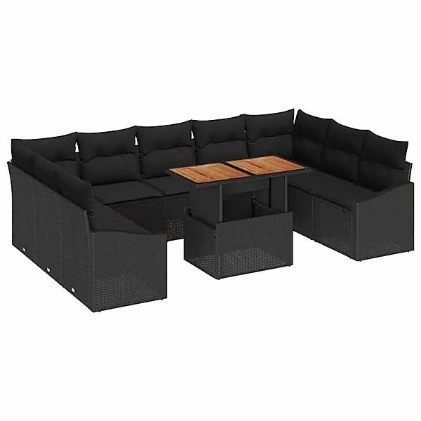vidaXL Garten Essgruppe mit Kissen 10-Tlg Schwarz und Braun 3349883 günstig online kaufen
