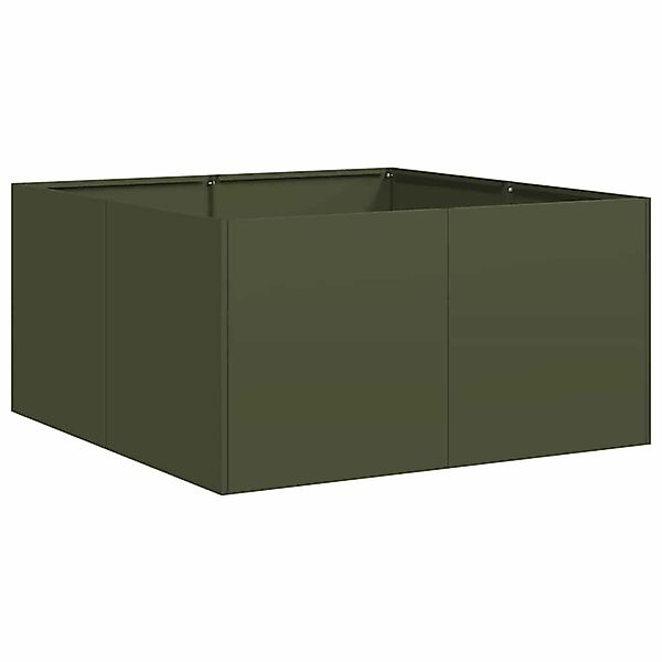 vidaXL Pflanzkübel Olivgrün 80x80x40 cm Kaltgewalzter Stahl 860741 günstig online kaufen