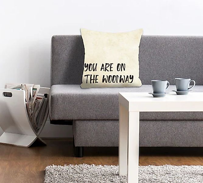 queence Dekokissen »YOU ARE ON THE WOODWAY«, Kissenhülle ohne Füllung, 1 St günstig online kaufen