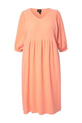 Ulla Popken Jerseykleid Musselin-Midikleid A-Linie V-Ausschnitt günstig online kaufen