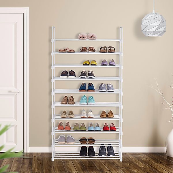 relaxdays Schuhregal XXL Schuhregal erweiterbar, Weiß günstig online kaufen