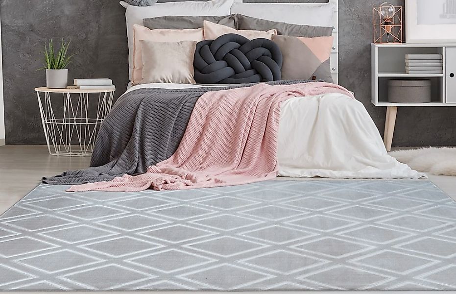 calo-deluxe Teppich "Latemar 400" rechteckig 7 mm Höhe Hoch -Tief Struktur, günstig online kaufen