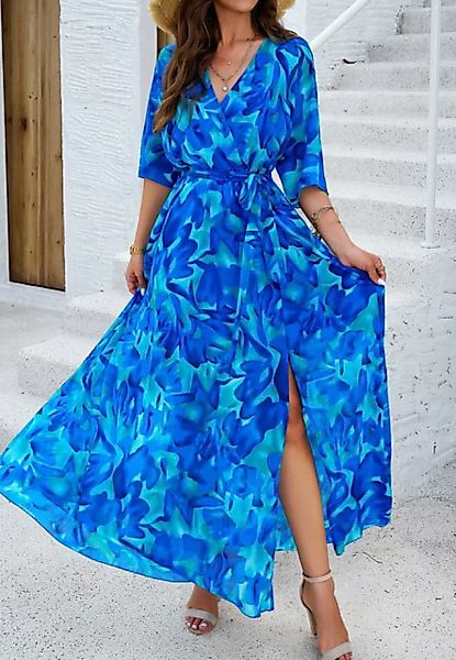RUZU UG Dirndl Bedrucktes Kleid, elegantes bedrucktes Frühlings- und Sommer günstig online kaufen