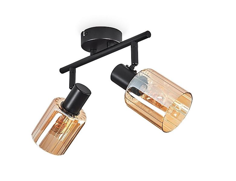 hofstein Deckenleuchte Deckenlampe aus Metall/Glas in Schwarz, ohne Leuchtm günstig online kaufen