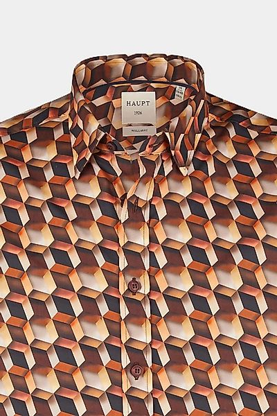 Haupt Langarmhemd Haupt Regular Fit geometrisches Muster Langarm Baumwoll-H günstig online kaufen
