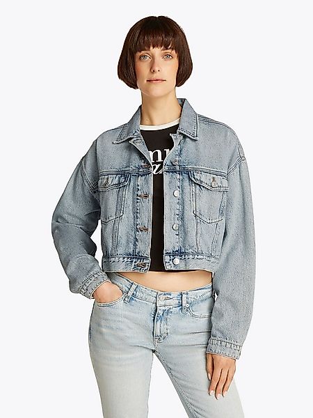 Tommy Jeans Jeansjacke OVSZ CROP TRUCKER JACKET BI6012 mit kurzem Schnitt, günstig online kaufen