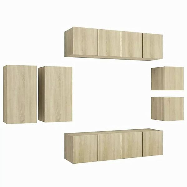 furnicato TV-Schrank 8-tlg. TV-Schrank-Set Sonoma-Eiche Holzwerkstoff (1-St günstig online kaufen