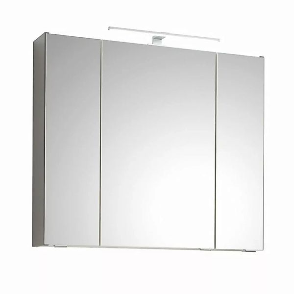 Badezimmer Spiegelschrank, 80 cm breit, QENA-66 in Quarzgrau Matt Touch, B/ günstig online kaufen