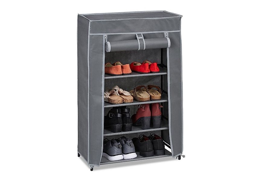 relaxdays Schuhschrank Stoff 5 Fäch Anthrazit günstig online kaufen
