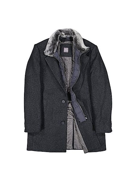 ENGBERS GERMANY Kurzmantel Herren Mantel mit Fellkragen-Inlet, Saphirblau günstig online kaufen