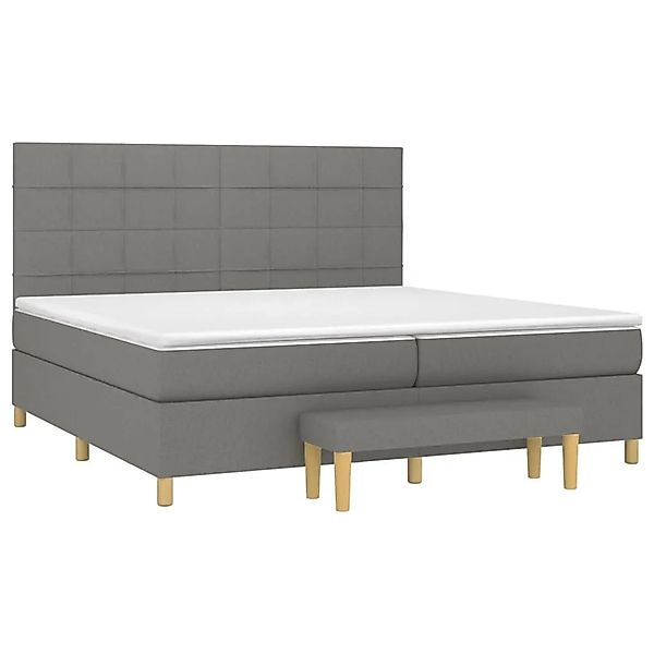 vidaXL Boxspringbett mit Matratze Dunkelgrau 200x200 cm Stoff 3137182 günstig online kaufen