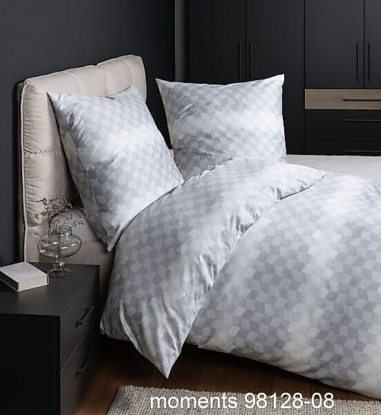 Janine Janine Mako-Satin Bettwäsche moments 98128 silbergrau Größe:  200x20 günstig online kaufen