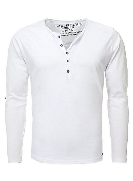 Key Largo Henleyshirt Ginger vintage Look uni Basic MLS00038 mit Knopfleist günstig online kaufen