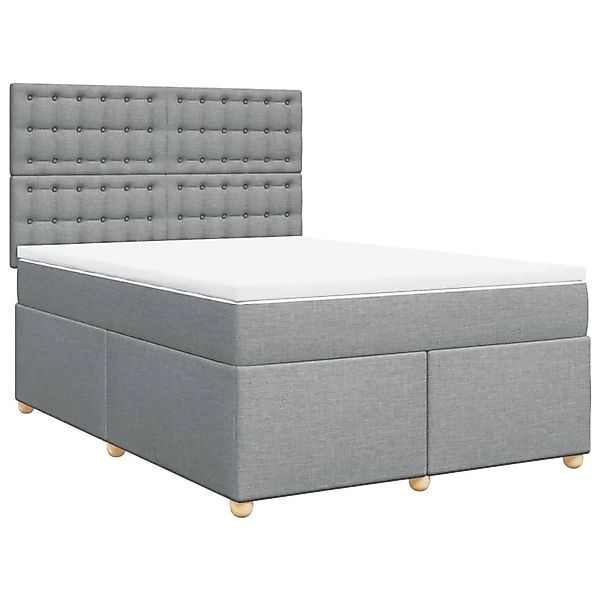 vidaXL Boxspringbett mit Matratze Hellgrau 140x200 cm Stoff 3291317 günstig online kaufen