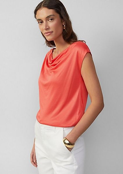 s.Oliver Kurzarmshirt T-Shirt Shirt aus Viskose mit Wasserfall-Ausschnitt günstig online kaufen