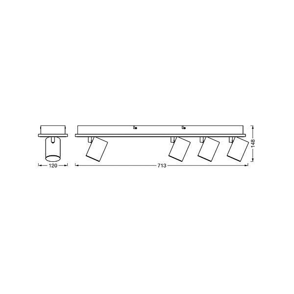 OSRAM LED-Deckenstrahler MARS CLICK-SELECT, 4 Spots, schwarz günstig online kaufen