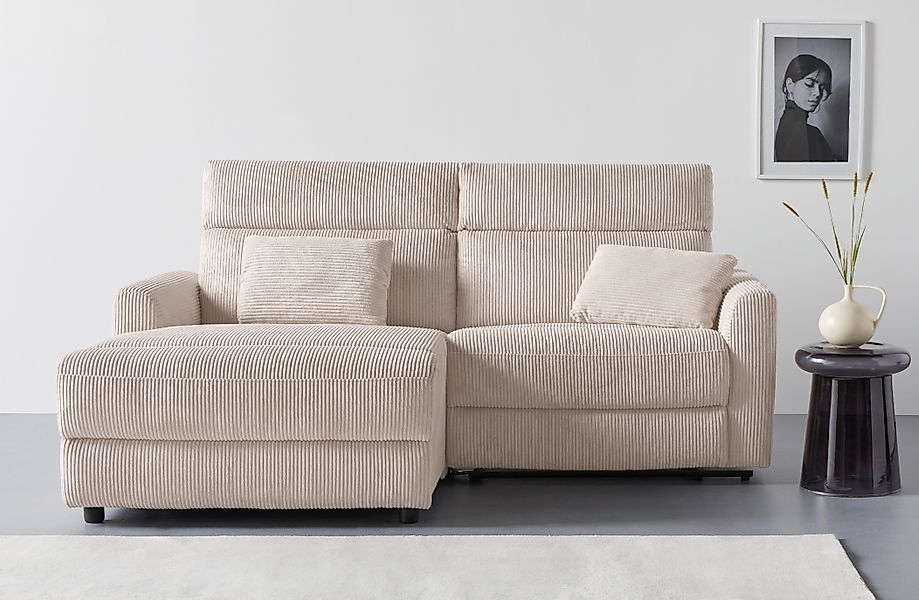 OTTO home Ecksofa »JENNA, L-Form, 209cm, manuelle u. elektrische Funktion, günstig online kaufen