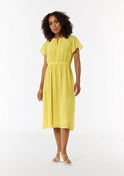 comma Midikleid Kleid Long-Shape-Kleid aus Chiffon mit Raffung günstig online kaufen