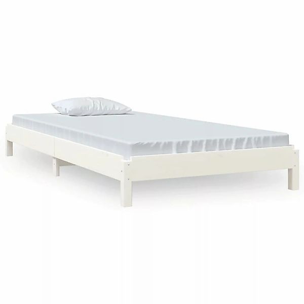 vidaXL Stapelbett Weiß 75x190 cm Massivholz Kiefer1279923 günstig online kaufen