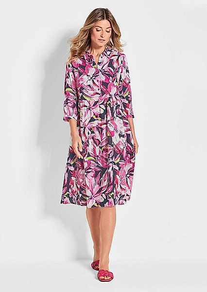 GOLDNER Blusenkleid Kurzgröße: Hemdblusenkleid mit Allover-Print Druckkleid günstig online kaufen