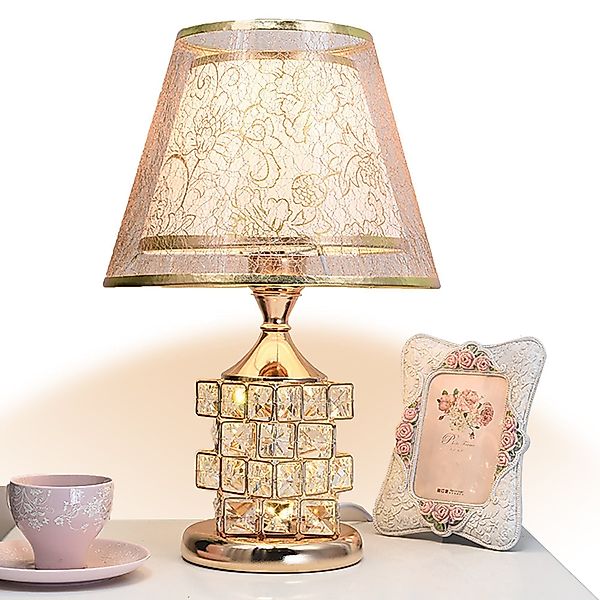 ibettertec LED Teichleuchte Kristall Tischleuchte,Gold Tischlampe günstig online kaufen