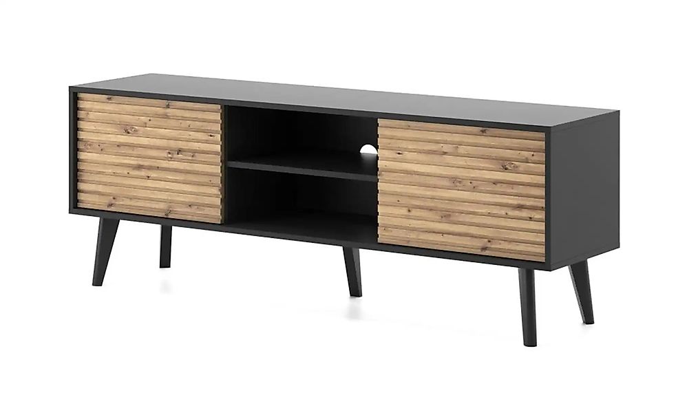 Lowboard   ¦ schwarz ¦ Maße (cm): B: 154 H: 56 Kommoden & Sideboards > Lowb günstig online kaufen