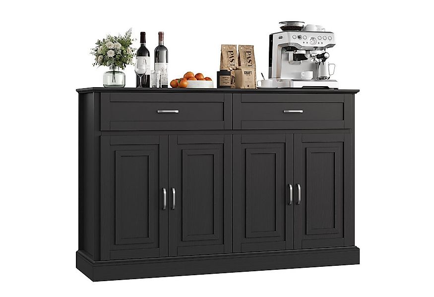 Homfa Sideboard Breite 140cm Küchenschrank Buffetschrank, mit Arbeitsplatte günstig online kaufen