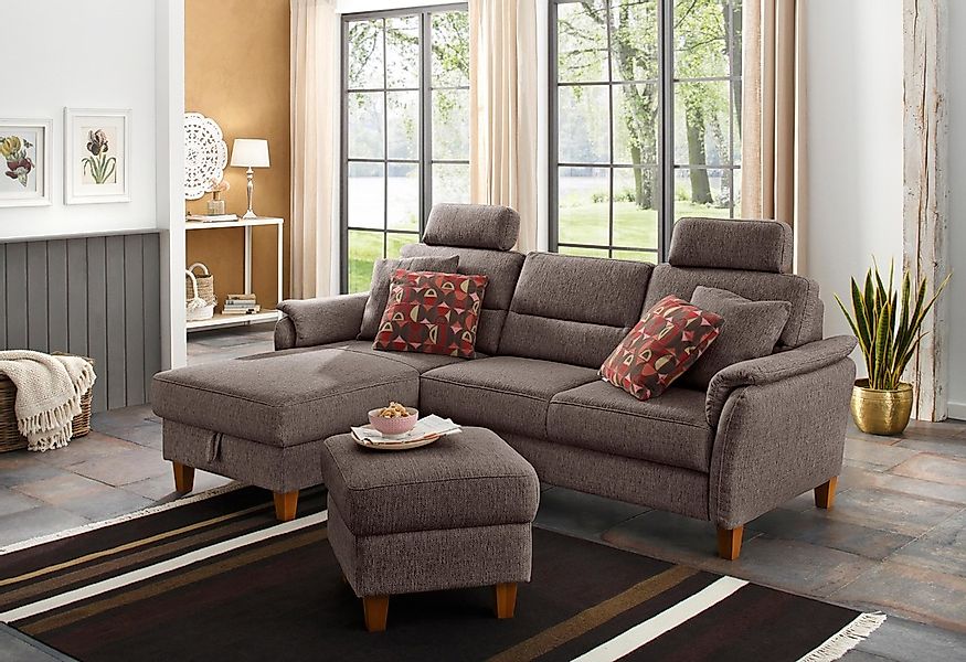 Home affaire Ecksofa "Palmera L-Form, B: 244 cm" optional Bettfunktion & Be günstig online kaufen