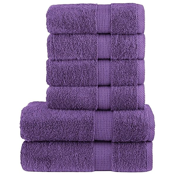 vidaXL 6 Tlg Premium-Handtuch-Set Lila 600 g/m2 100% Baumwolle günstig online kaufen
