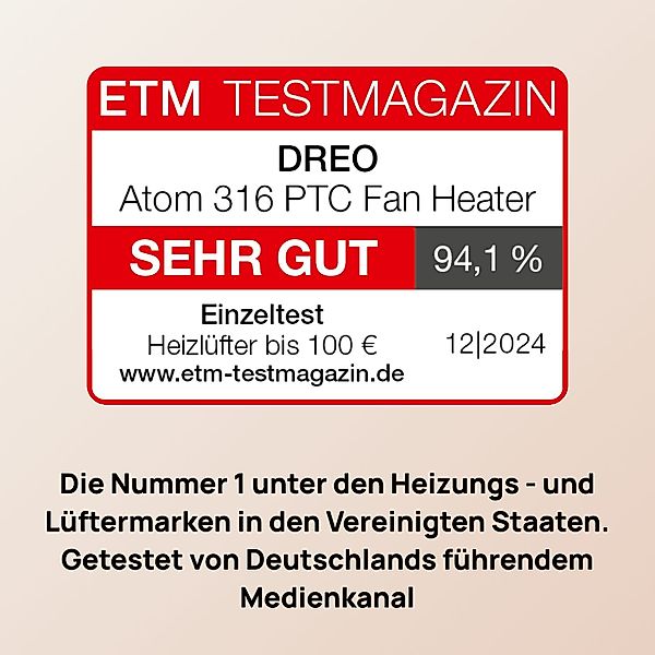 Dreo Heizlüfter Elektrische Heizung, 34 dB günstig online kaufen
