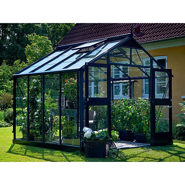 Juliana Gewächshaus Premium 8,8 m² 3 mm Sicherheitsglas Anthrazit-Schwarz günstig online kaufen