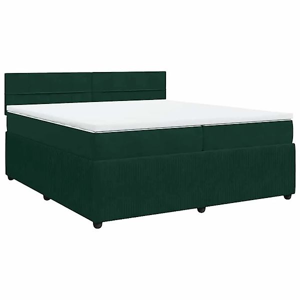vidaXL Boxspringbett mit Matratze Dunkelgrün 200x200 cm Samt 3287833 günstig online kaufen
