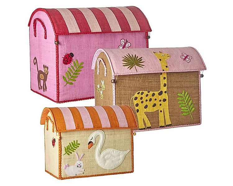 RICE A/S Aufbewahrungskorb Landhauskorb Wildlife handgefertigt aus Raffia günstig online kaufen