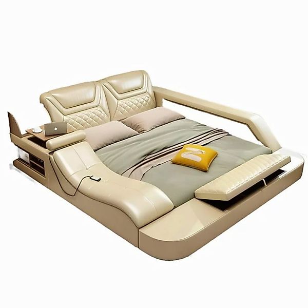 JVmoebel Bett Bett Multifunktion Regal Schrank usb Doppel Betten Ladestatio günstig online kaufen