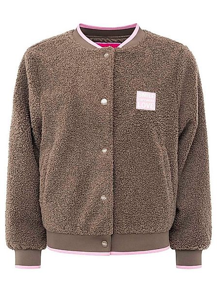 Zwillingsherz Bomberjacke Teddy Bomberjacke "Smile / Good Vibes" Seitliche günstig online kaufen