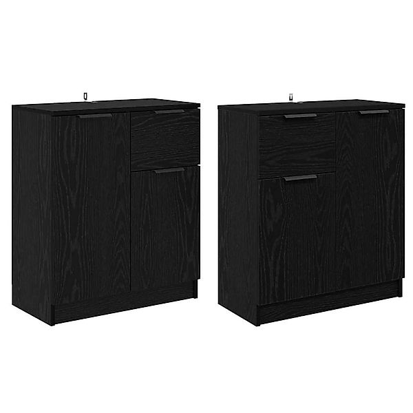 vidaXL Sideboards 2 Stk Schwarz Eichen-Optik 60 x 30 x 70 cm 3415600 günstig online kaufen