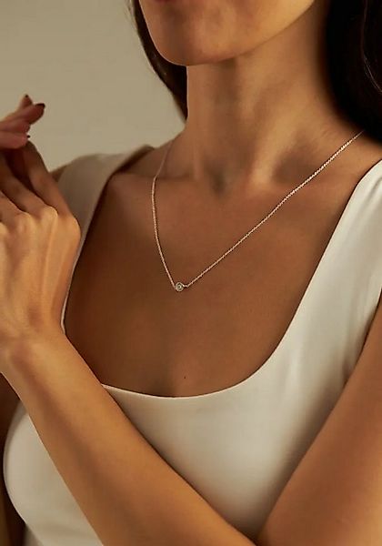Einzelstück Charm-Kette Single Crystal Halskette mit Kristall Anhänger 925 günstig online kaufen