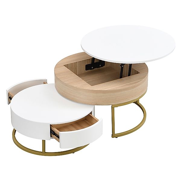 Merax Couchtisch Set mit goldenen Metallrahmen günstig online kaufen