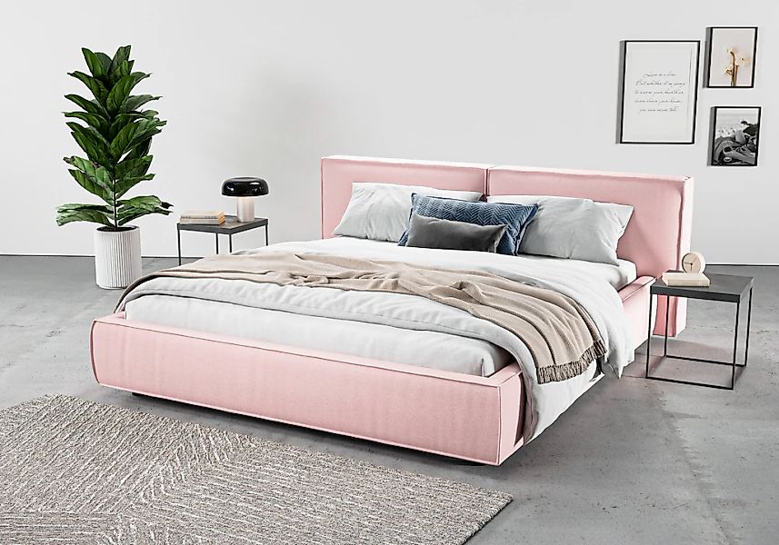 Home affaire Polsterbett "Adrina mit Biesenoptik, Feincord und Luxus-Microf günstig online kaufen