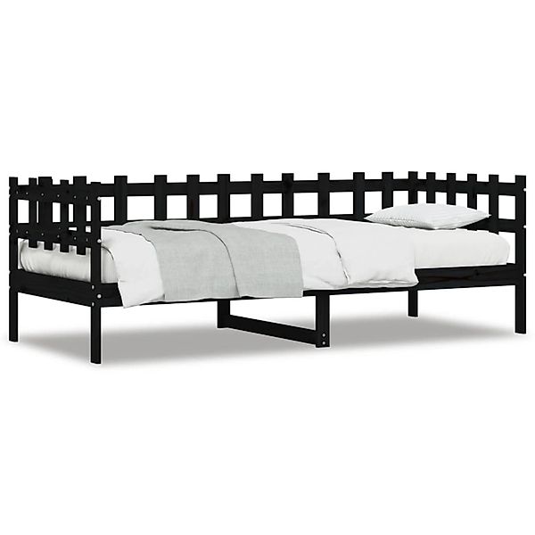 vidaXL Bett, Tagesbett Schwarz 90x190 cm Massivholz Kiefer günstig online kaufen
