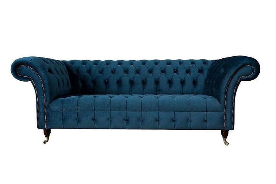 Xlmoebel Sofa Moderne 3-Sitzer Polstercouch Chesterfield aus Leder und Stof günstig online kaufen