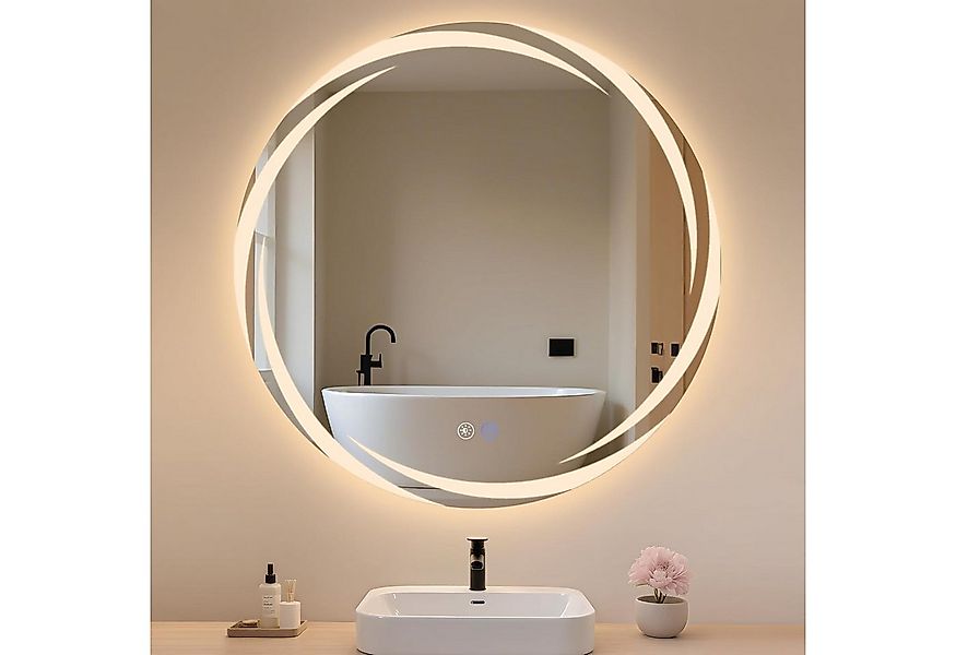 Nettlife Wandspiegel LED spiegel mit Beleuchtung Rund 50/60/70/80cm, zimmer günstig online kaufen