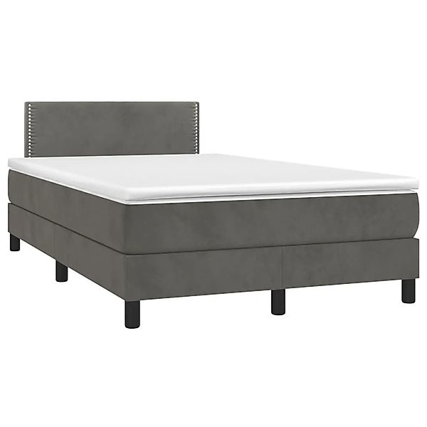 vidaXL Boxspringbett mit Matratze Dunkelgrau 120x200 cm Samt 3141234 günstig online kaufen