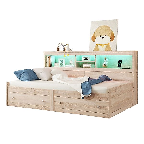 Odikalo Schlafsofa Daybett Tagesbett Nachtkästchen USB günstig online kaufen