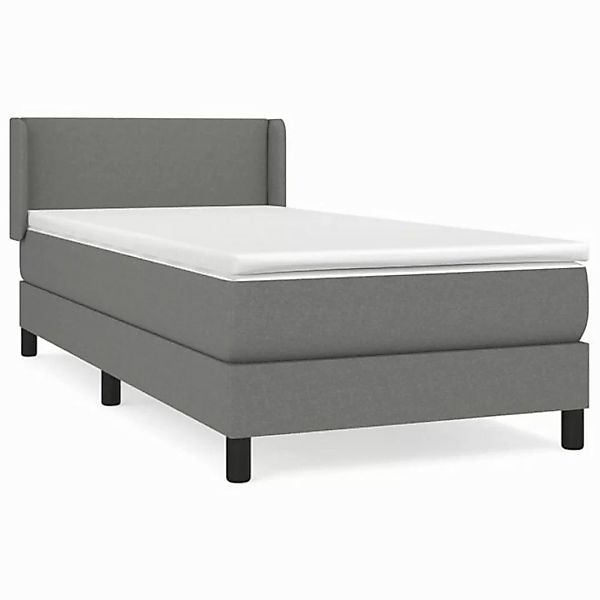 vidaXL Boxspringbett Boxspringbett mit Matratze Dunkelgrau 100x200 cm Stoff günstig online kaufen