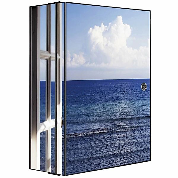 Banjado XXL Medizinschrank Abschliessbar 35x46x15cm Arzneischrank Anthrazit günstig online kaufen