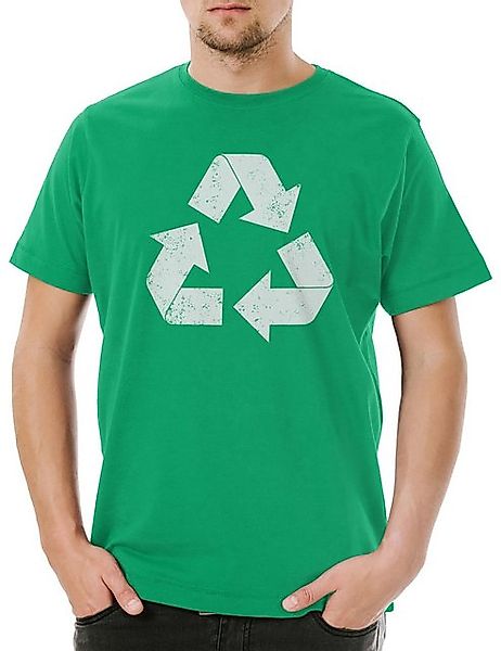 Urban Backwoods Print-Shirt Black Vintage Recycle Logo Herren T-Shirt Big S günstig online kaufen