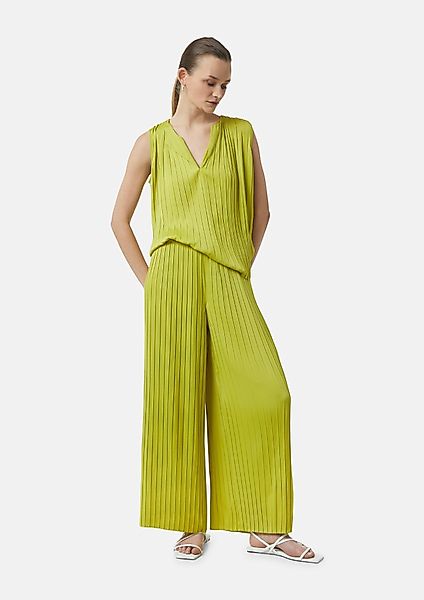 Comma Stoffhose Plissierte Wide-Leg-Hose aus Satin günstig online kaufen